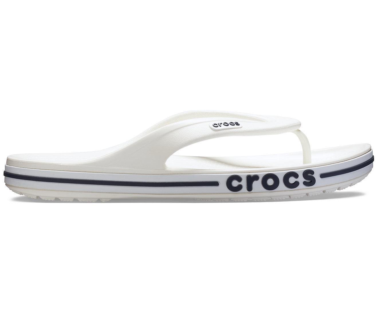 Вьетнамки Crocs Bayaband Flip M4W6 р. 36 23 см White/Navy (205393-W)