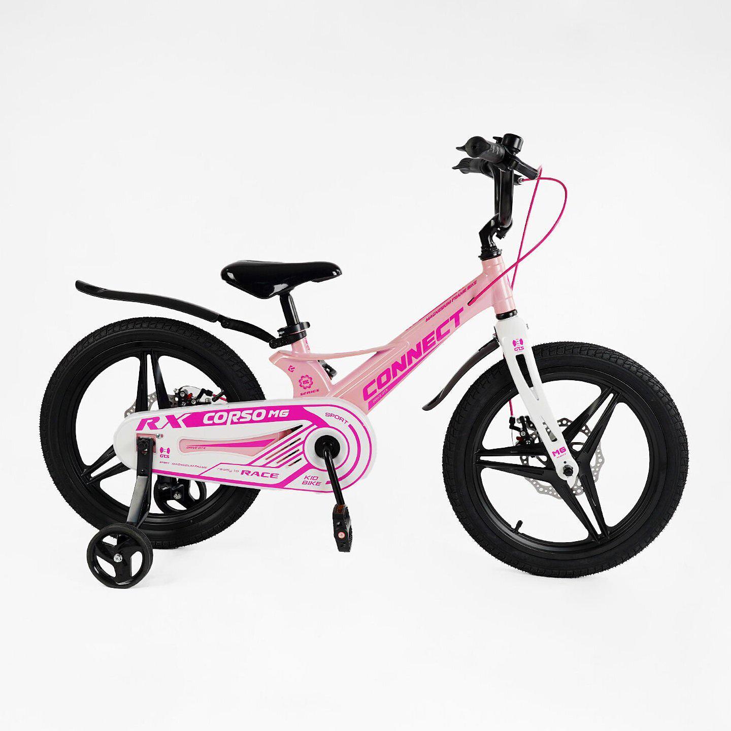 Велосипед двоколісний Corso Connect 18" дитячий магнієвий Рожевий - фото 2 Велосипед двоколісний Corso Connect 18" дитячий магнієвий Рожевий - фото 2