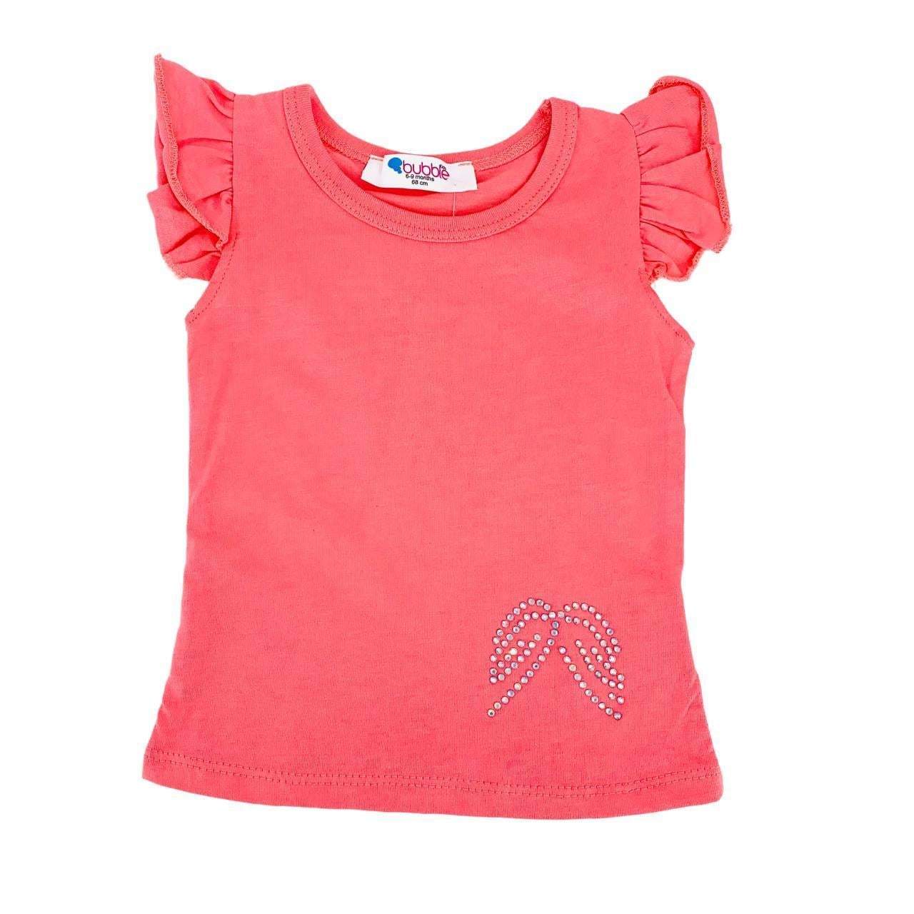 Футболка Bubble Kids 151-0062 9 крильця 9 міс. 74 см Кораловий (2921596505)