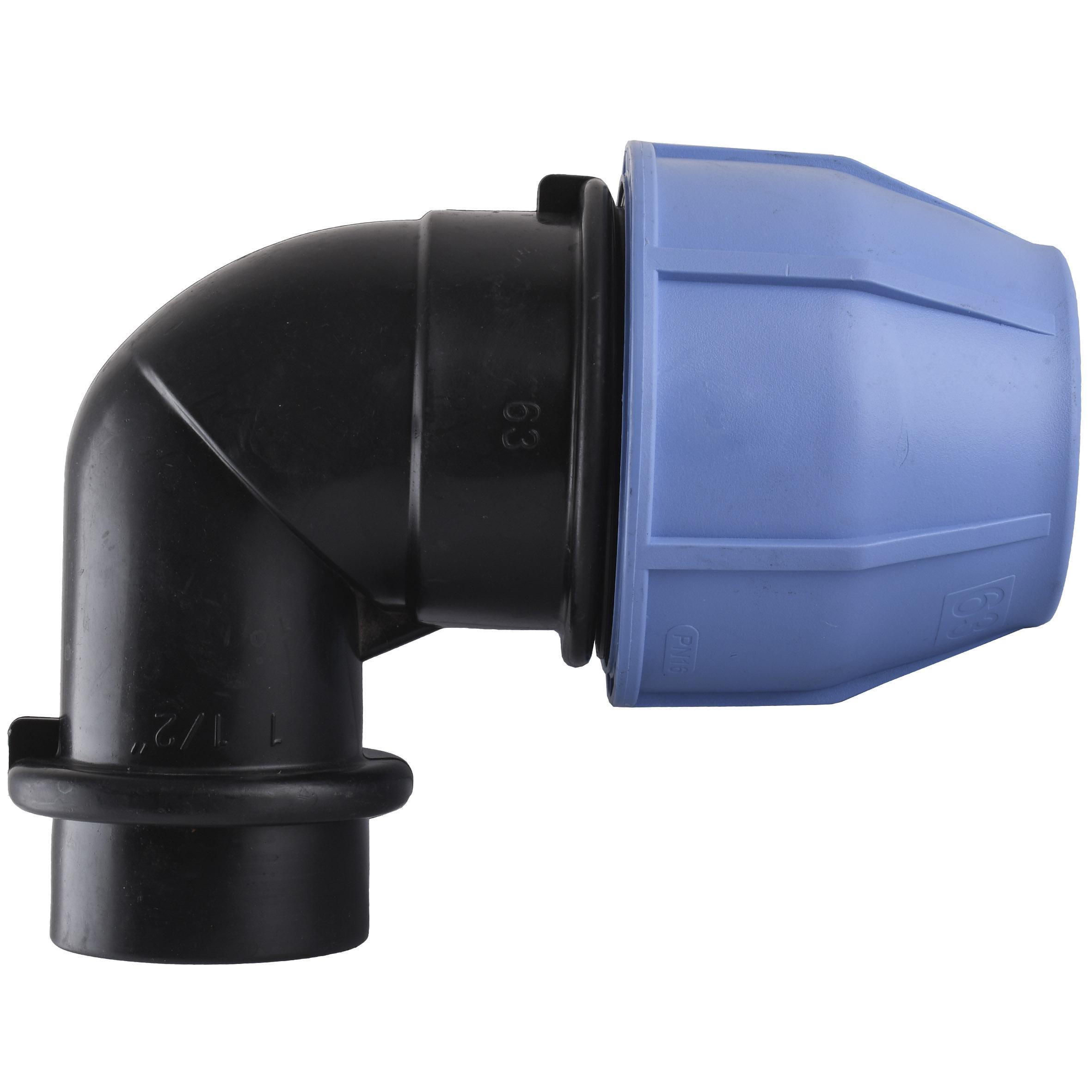 Колено ПНД Vsplast 63 мм x 1 1/2" ВР 4002 (000007896)