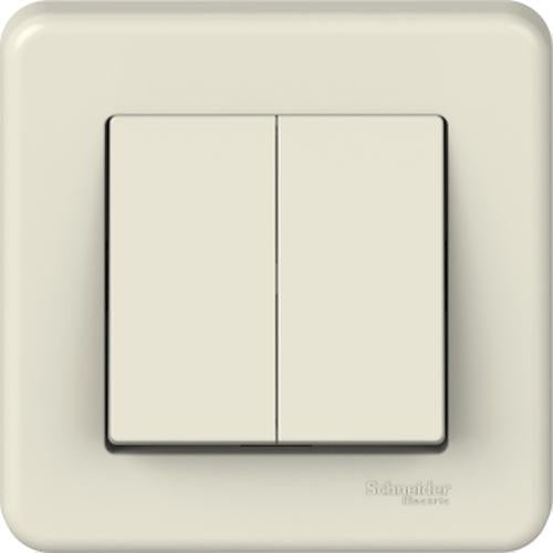 Вимикач двоклавішний Schneider Electric Leona Кремовий (LNA0300323)