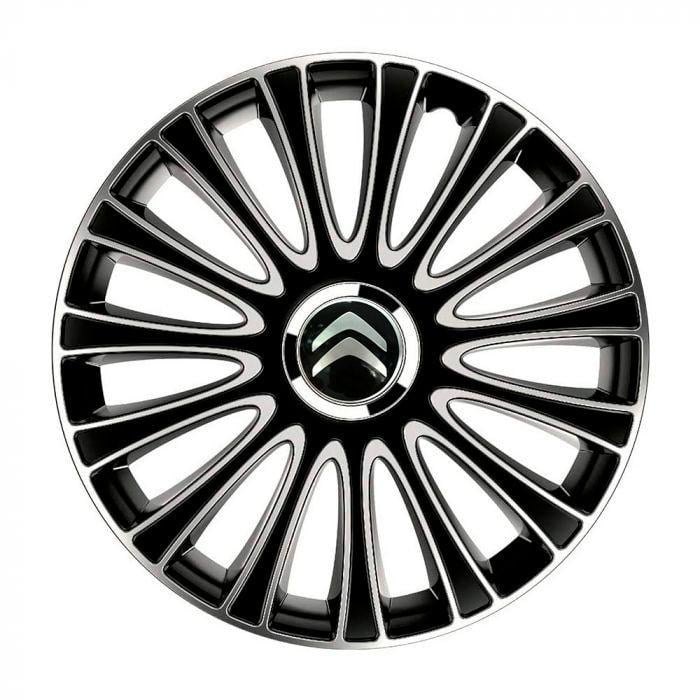 Ковпаки для коліс 4 Racing Le Mans Pro R15 з логотипом Citroen 4 шт. Silver/Black (29676875)