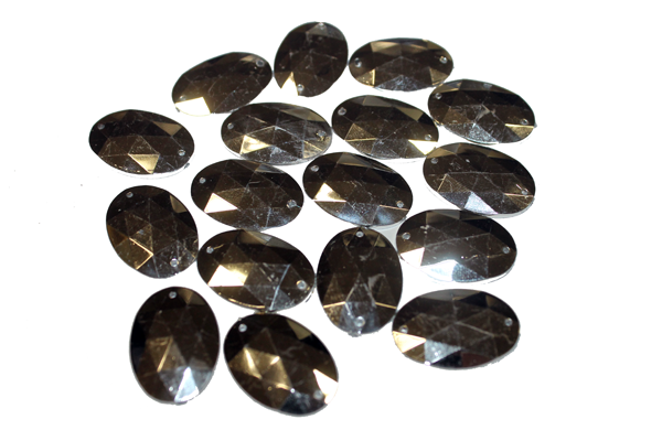 Камни пришивные Овал Большой 26х18 мм 20 шт. Зеркальный