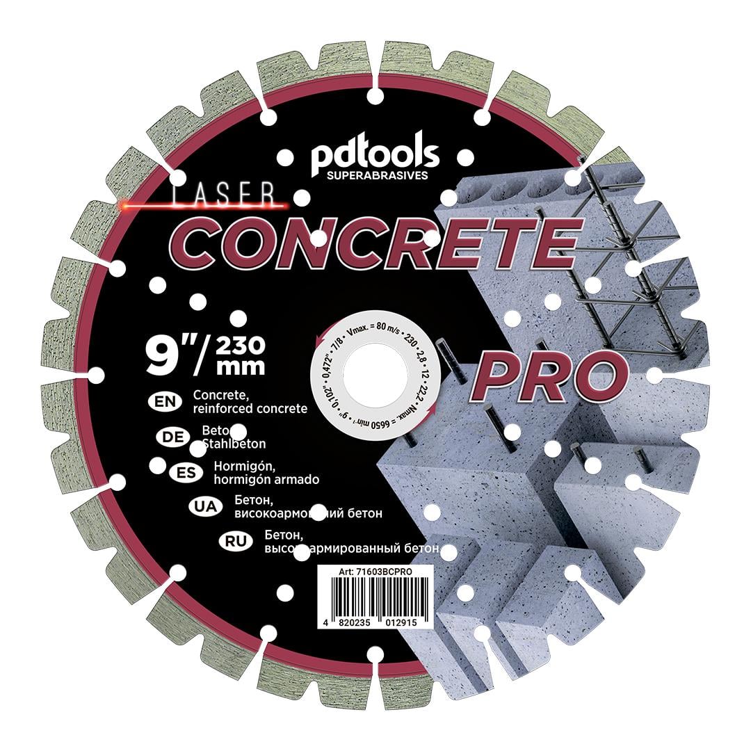 Круг алмазный отрезной PDTools CONCRETE PRO 230 1A1RSS для ручного инструмента (37772328)