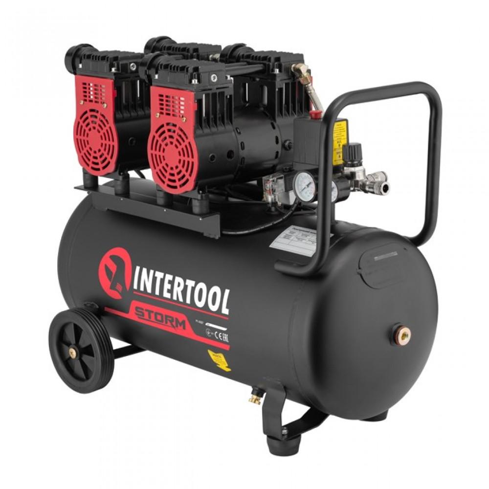 Компресор Intertool PT-0027 безмасляний 50 л 2x1,1 кВт 220 В 8 атм 320 л/хв 1400 об/хв 4 циліндри (901455) - фото 2