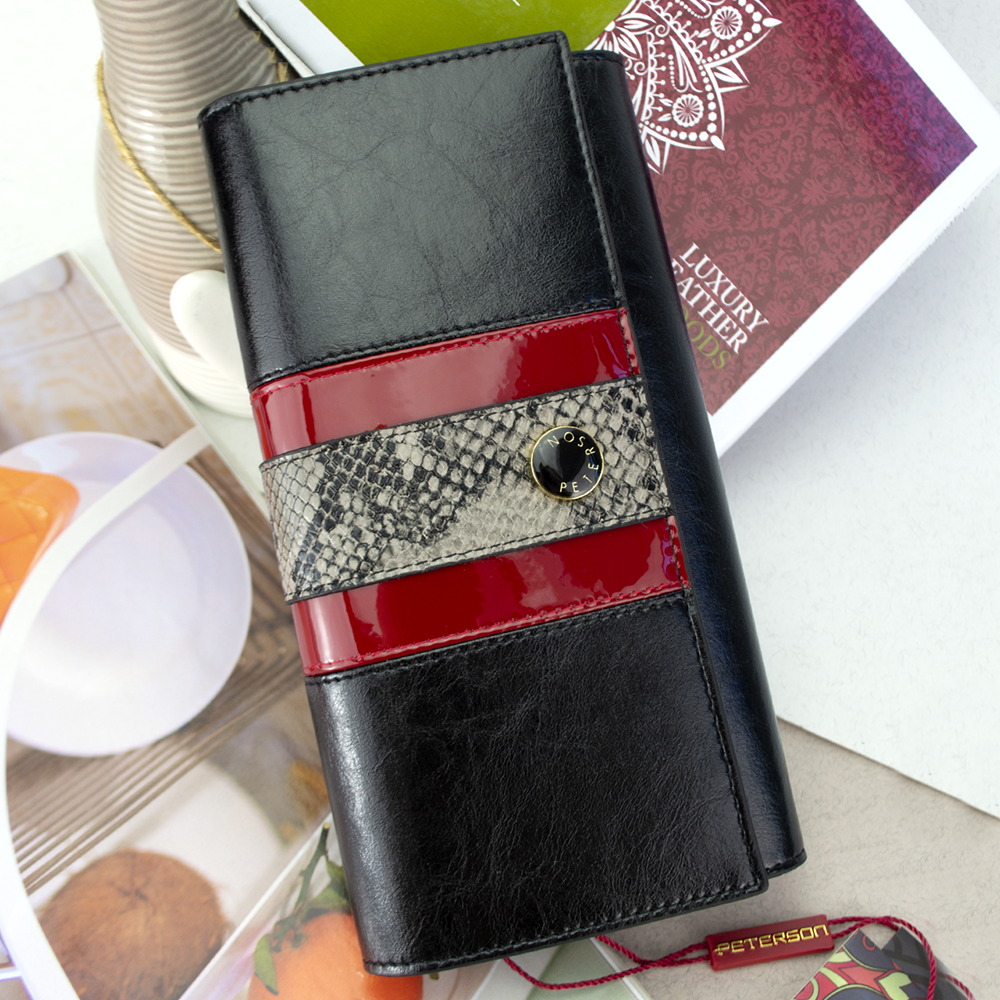 Кошелек женский кожаный Peterson ST-467 Black/Red (1698565372)