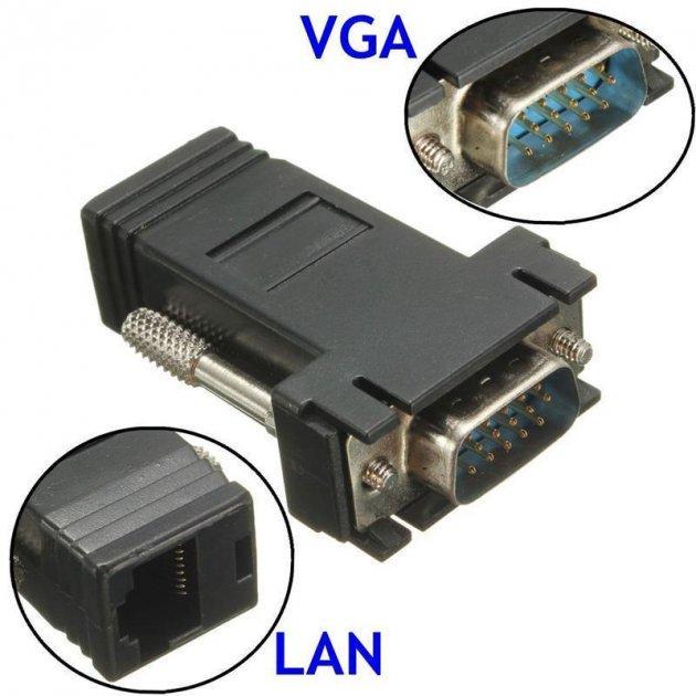 Переходник мониторный SUNROZ с VGA на RJ45/Lan (A48480) - фото 6