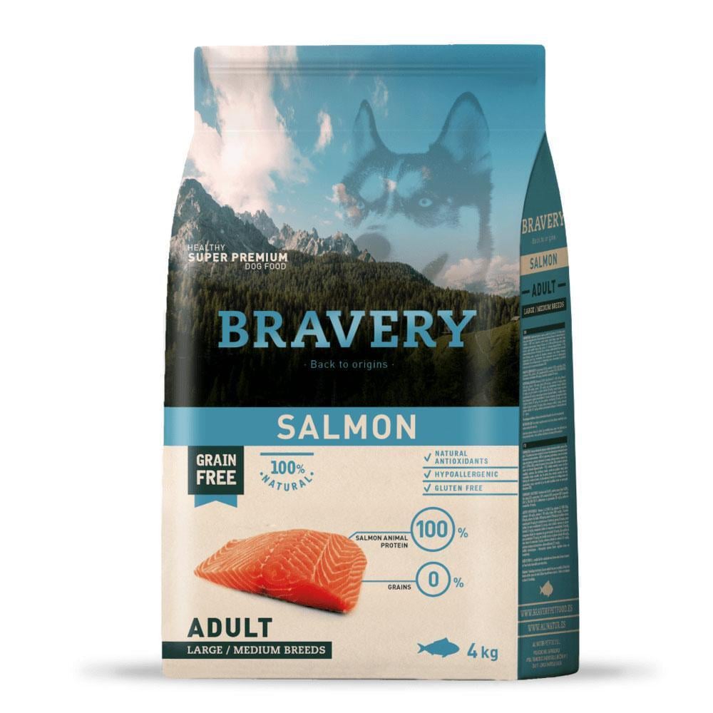Корм беззерновий для собак Bravery Dog Salmon Large/Medium з лососем 4 кг (2221077366)