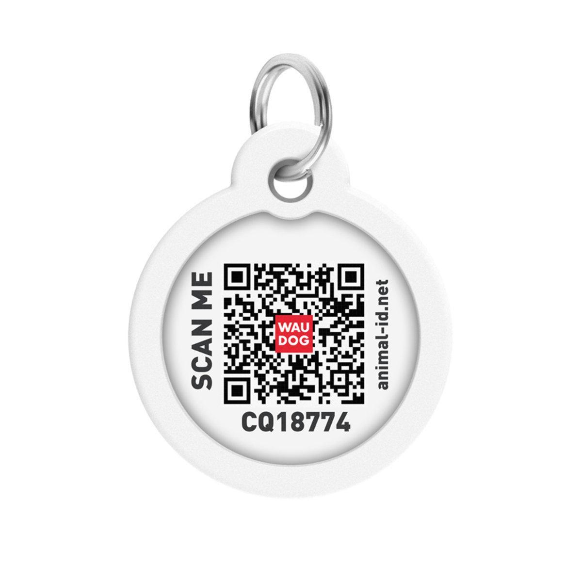 Адресник металлический для собак и кошек Waudog Smart ID Утки с QR паспортом круг 30 мм (230-0204 Col) - фото 3