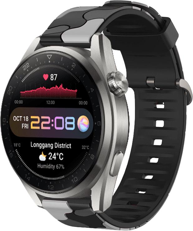 Ремінець Tactic Camouflage для Huawei Watch 3 Pro Black/Grey (32942-53)