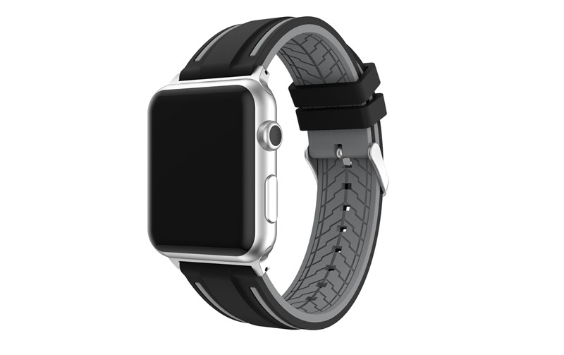 Силиконовый ремешок Primo Color Strip для Apple Watch 38/40mm Black/Grey - фото 3 Силиконовый ремешок Primo Color Strip для Apple Watch 38/40mm Black/Grey - фото 3