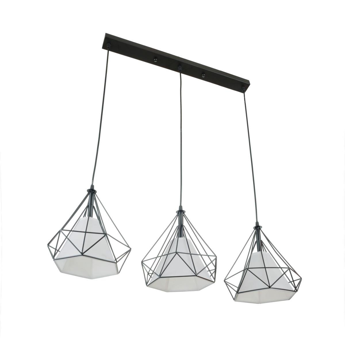 Люстра підвісна лофт Brille BL-774S/3 E27 Чорний/Білий