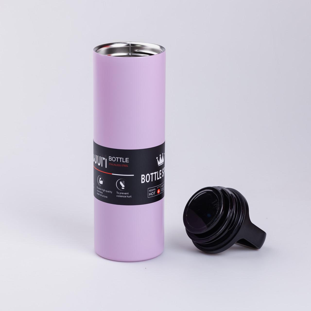Термос металевий Bottle Sport з ручкою з нержавіючої сталі 0,5 л Фіолетовий (3369) - фото 4