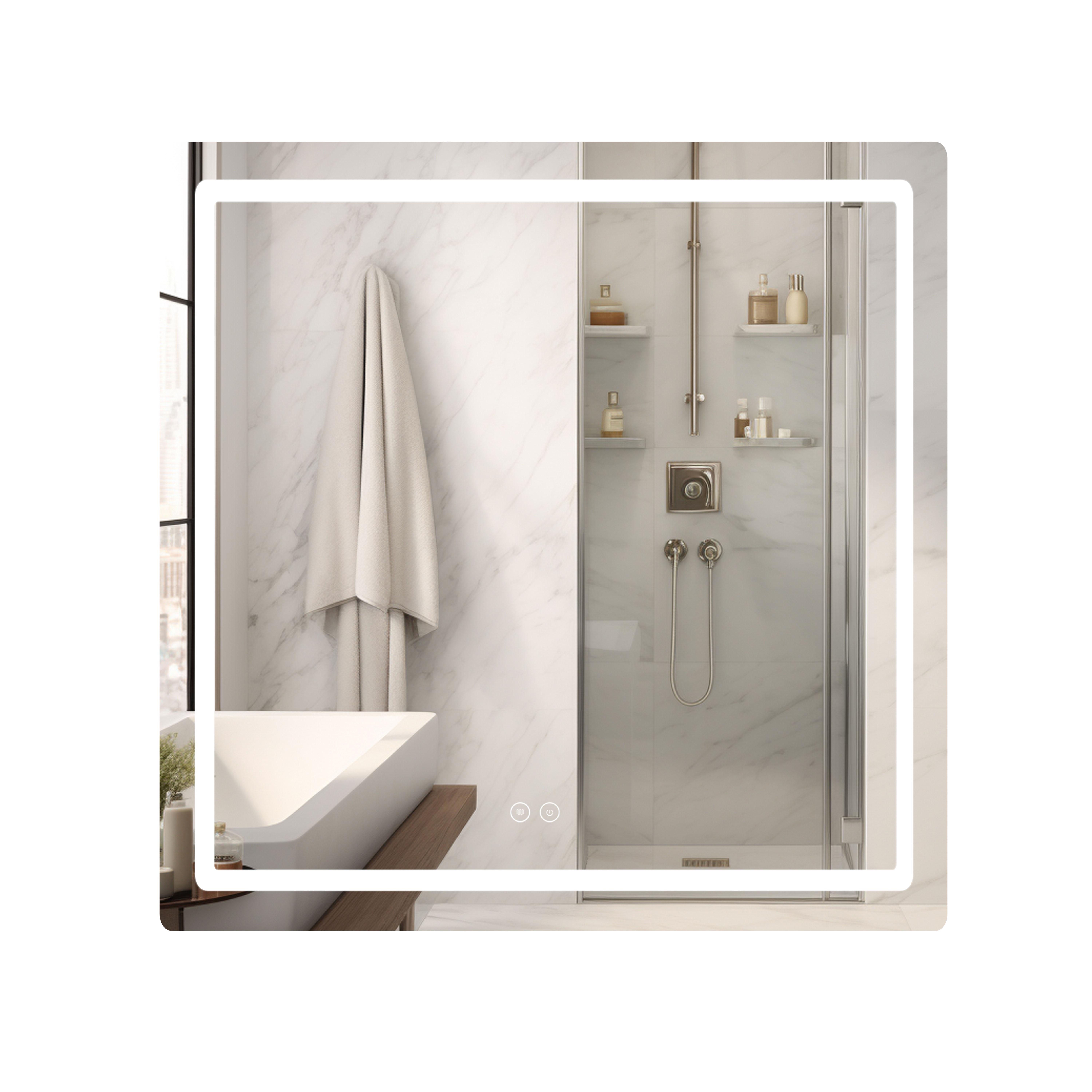 Зеркало Qtap Mideya MI2 Touch LED-подсветка с антизапотеванием/димером/регулятором яркости 700х800 мм (QT2078DCF7080)