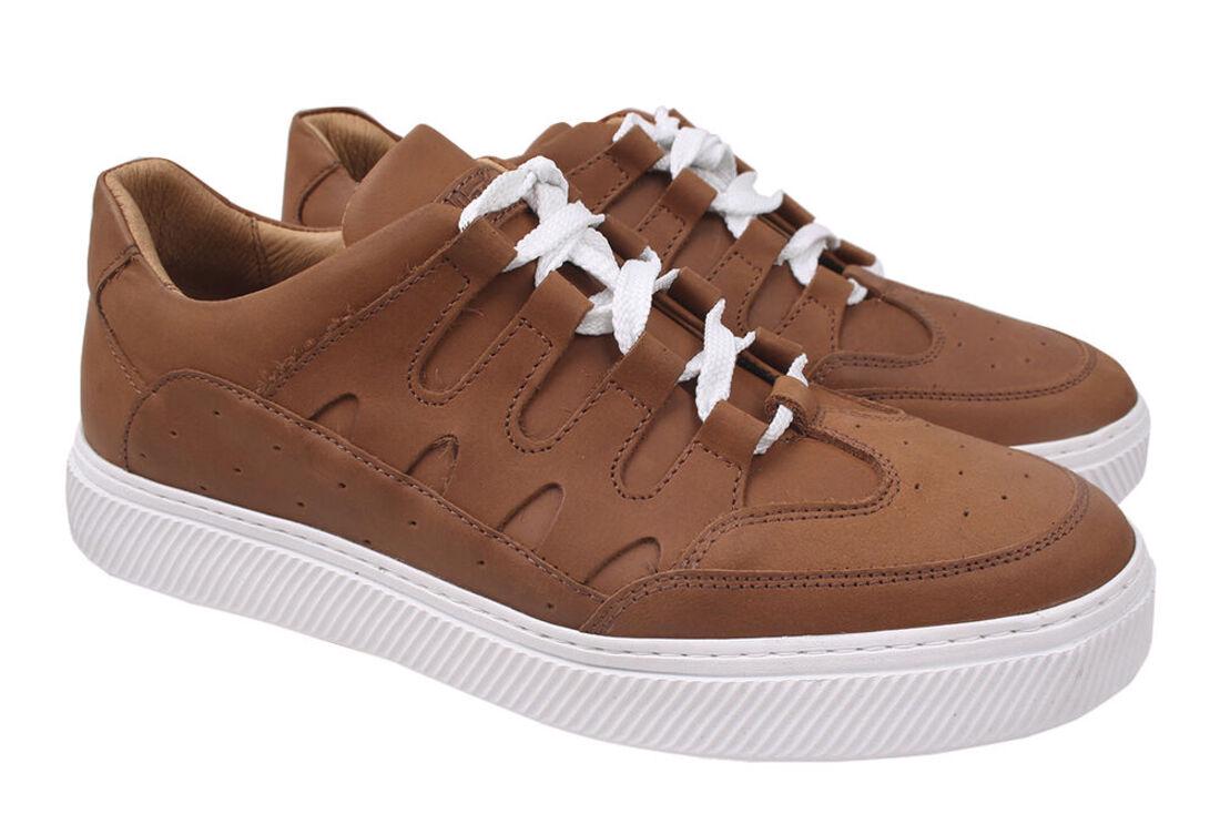 Кеди чоловічі Vadrus зі шкіри р. 44 Коричневий (245-20DTC)