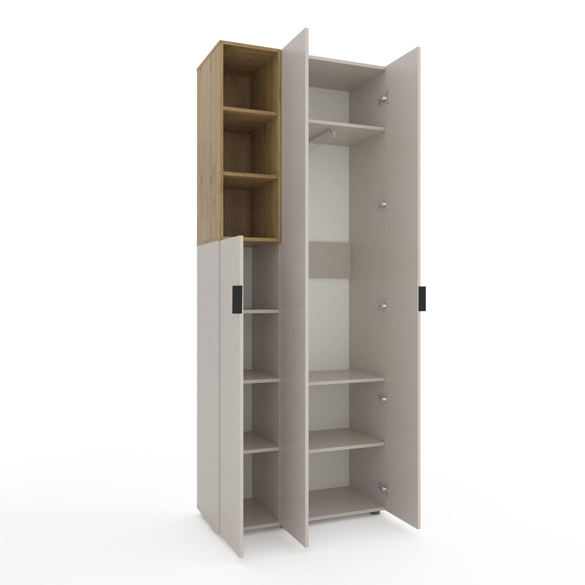 Шкаф Metkas Home A003L ЛДСП 900x420x2300 мм Кашемир/Дуб Артизан - фото 2