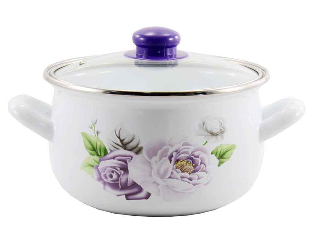 Кастрюля Interos Роза 5,7 л d 24 см Фиолетовый (2 LA)