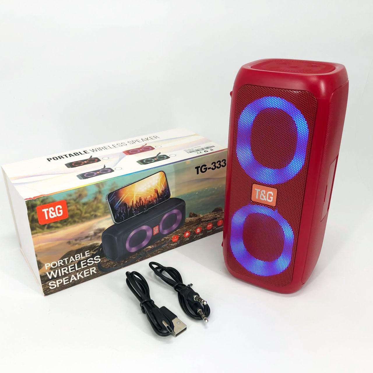 Портативна колонка TG333 2x5W з RGB підсвічуванням Червоний - фото 8