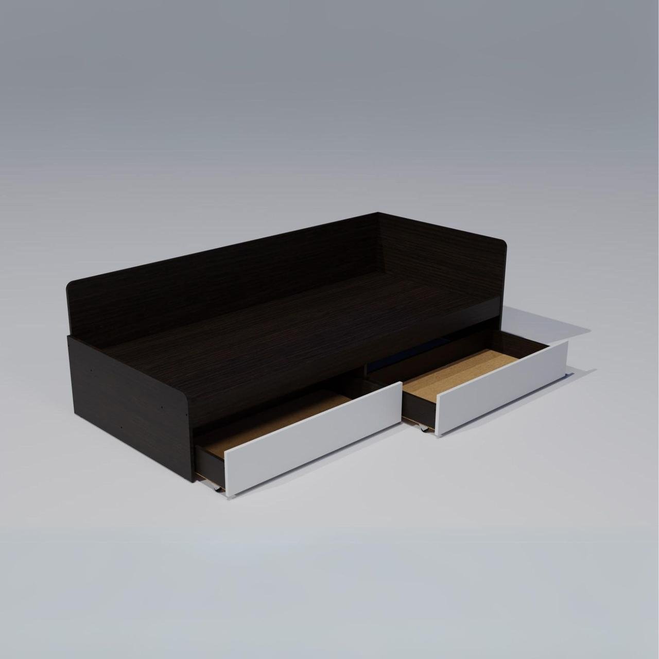 Кровать Эверест Соната-800 сплошной щит с ящиками 80x190 см Венге/Белый (ЕВ20243) - фото 3 Кровать Эверест Соната-800 сплошной щит с ящиками 80x190 см Венге/Белый (ЕВ20243) - фото 3