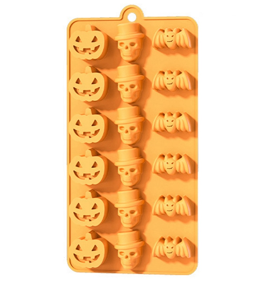 Форма для ледяных конфет силиконовая Stenson Halloween 18 ячеек 22x11x15 см Orange (MH-5263)