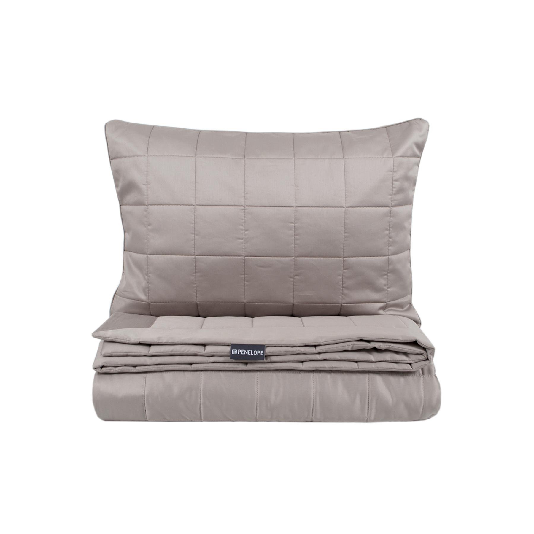 Покривало стьобане з наволочками Penelope Lia stone 260x240/50x70 см Бежевий (14731770) - фото 2