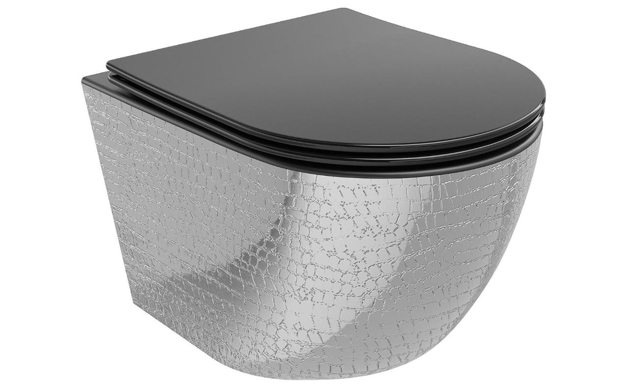Унитаз подвесной Mexen LENA с узором Silver/Black Matt (2619550347)
