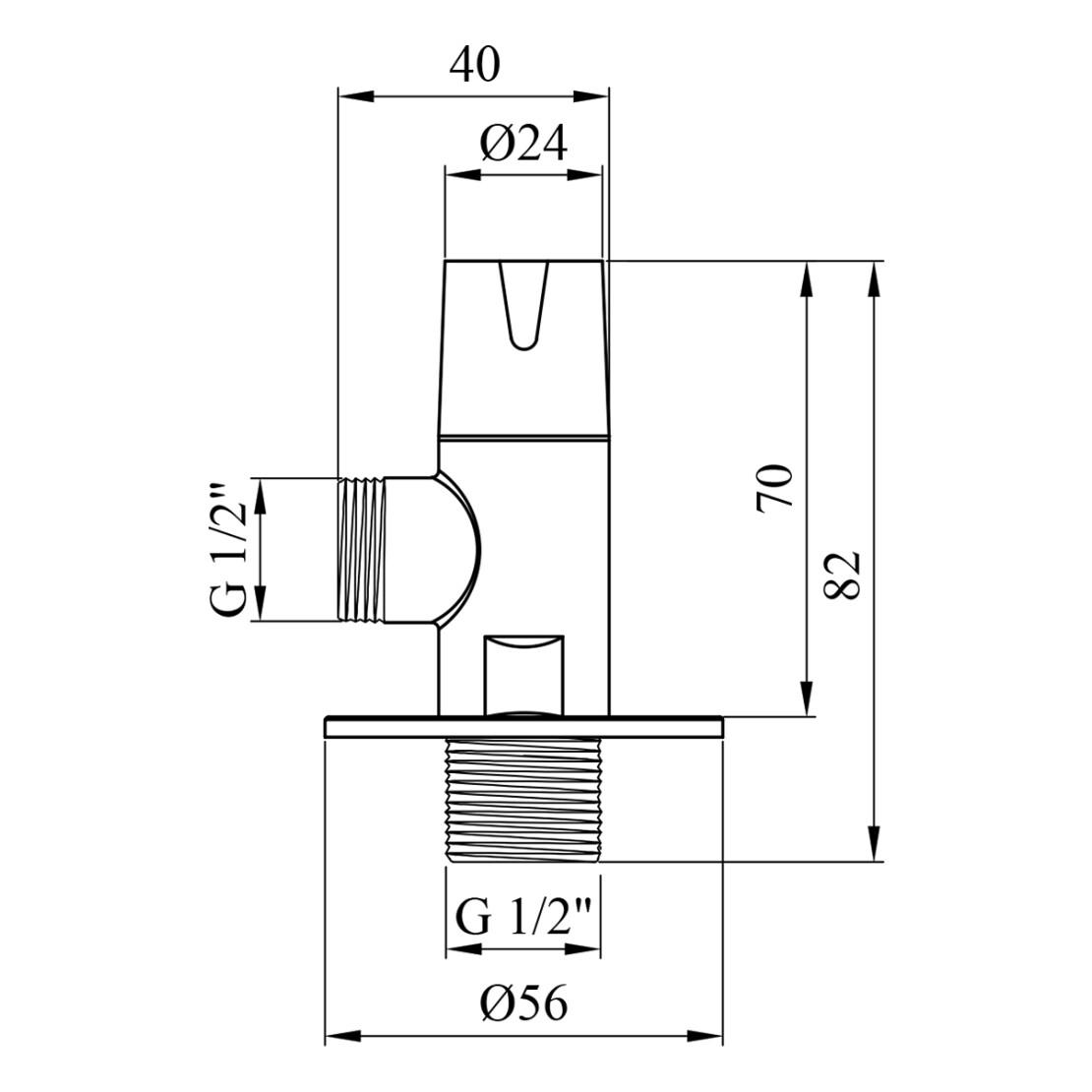 Кран приборный Kroner KRP Eckventil C301 1/2"х1/2" НН (CV027381) - фото 2 Кран приборный Kroner KRP Eckventil C301 1/2"х1/2" НН (CV027381) - фото 2