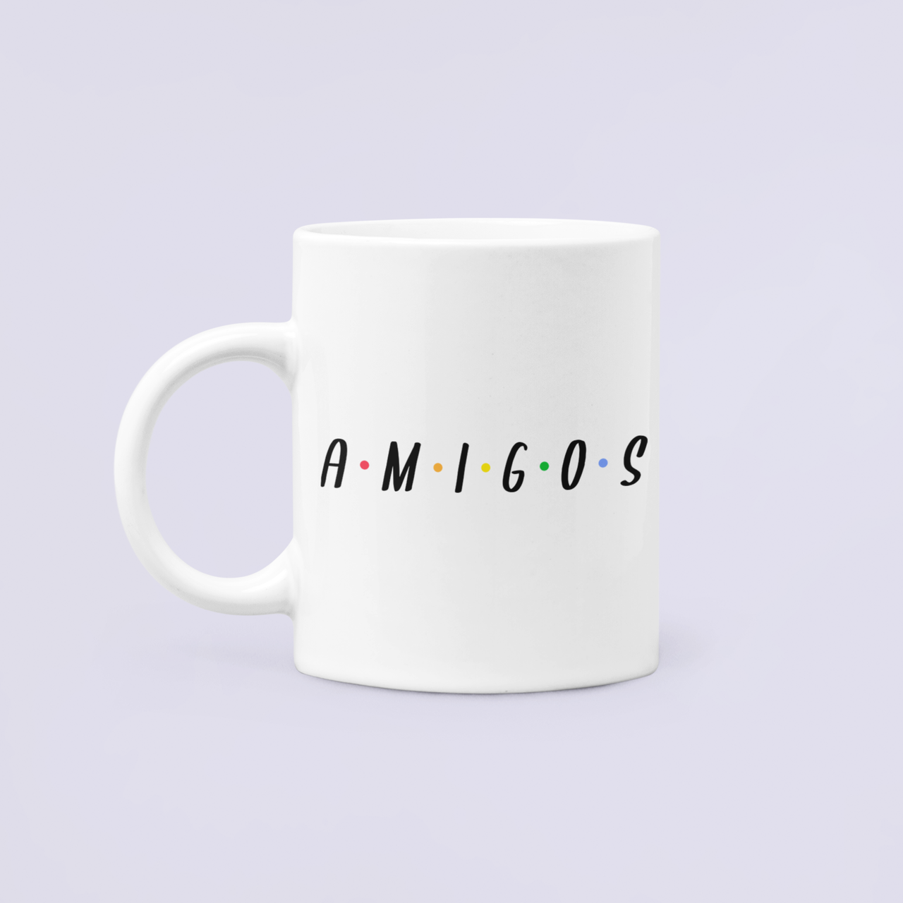 Чашка керамическая с принтом "Amigos" Друзья 330 мл Белый