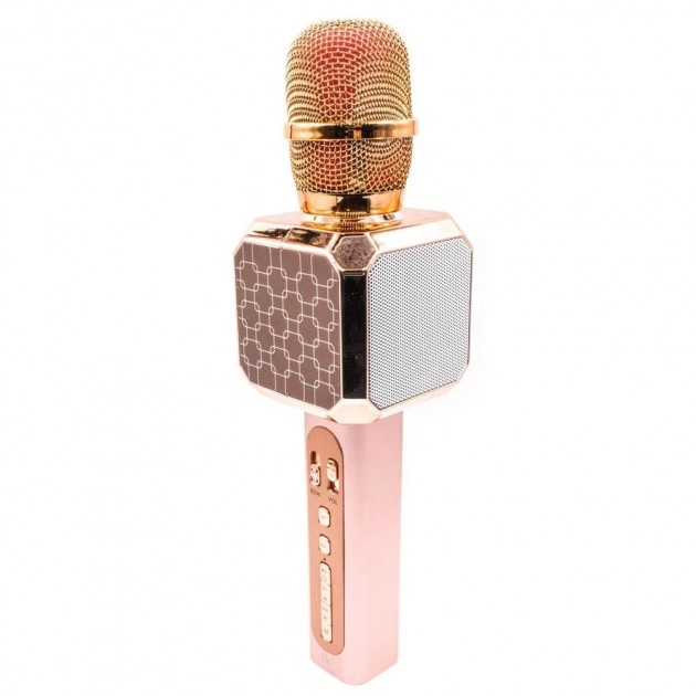 Беспроводной Bluetooth микрофон караоке с динамиками Magic Karaoke YS-05-G Pro Pink/Gold