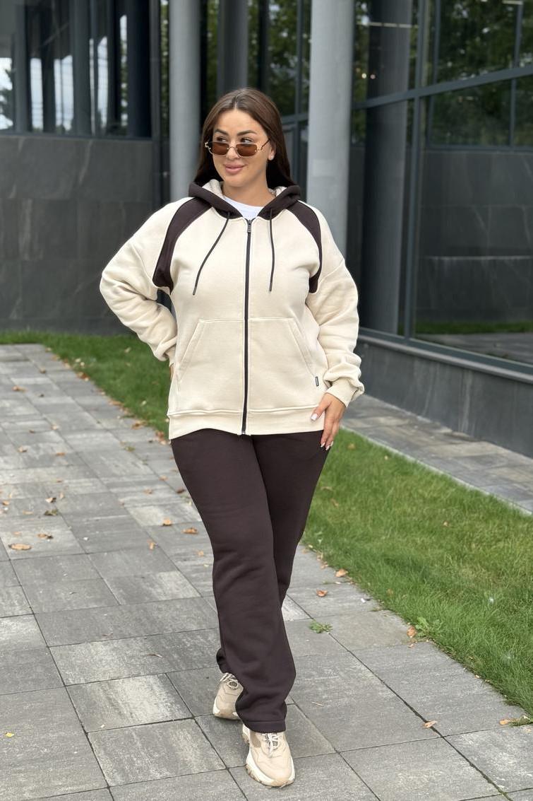 Костюм женский М205.4 на флисе M Коричневый/Бежевый (1010-1-61)