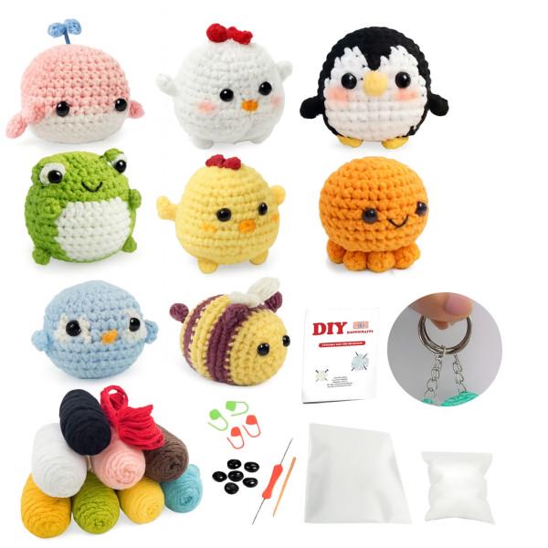 Набір для в'язання гачком Мили Звірята 8 іграшок амігурумі для початківців