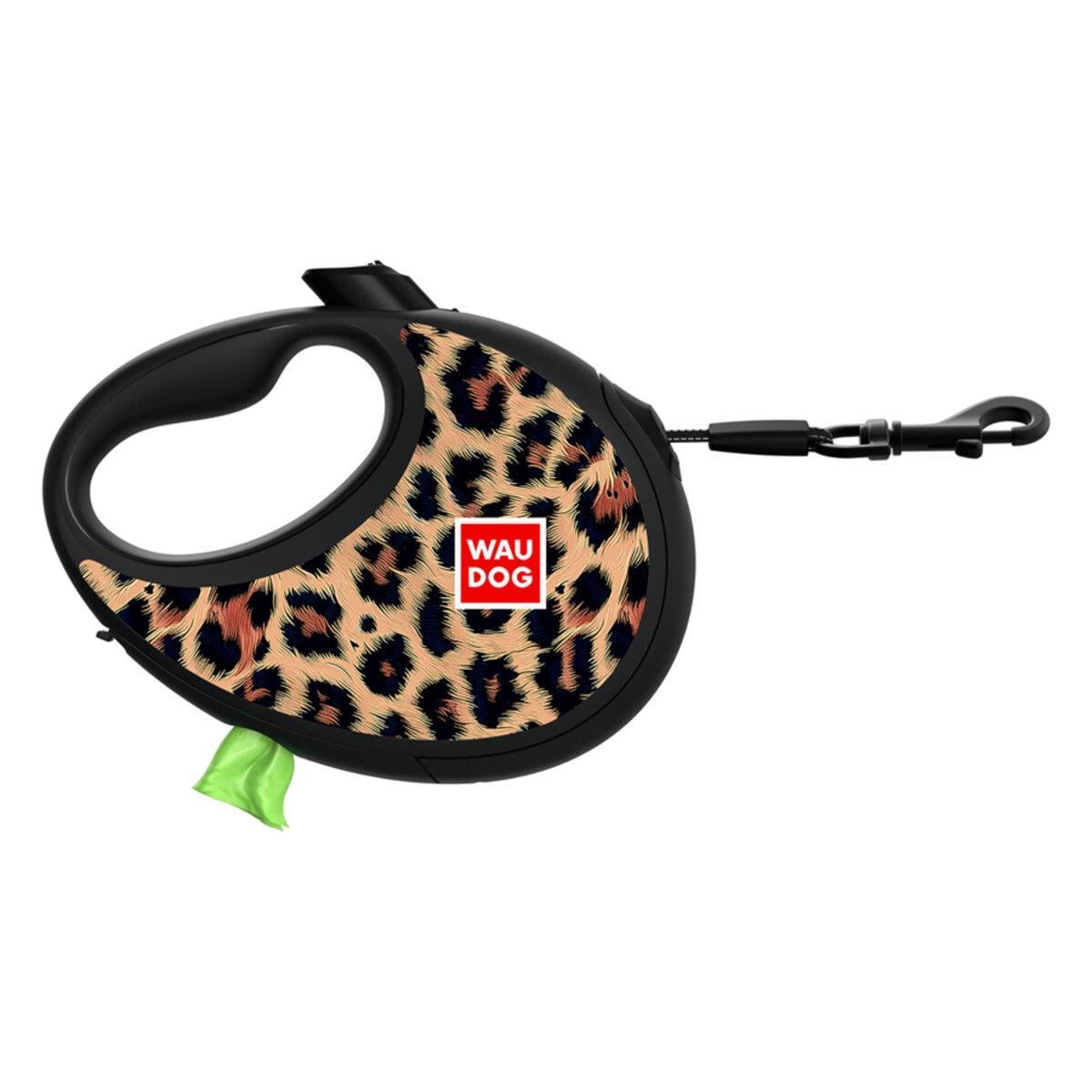 Поводок-рулетка для собак Waudog R-leash Леопард с контейнером для пакетов/светоотражающей лентой S до 12 кг 3 м (255-4066 Col) Поводок-рулетка для собак Waudog R-leash Леопард с контейнером для пакетов/светоотражающей лентой S до 12 кг 3 м (255-4066 Col)