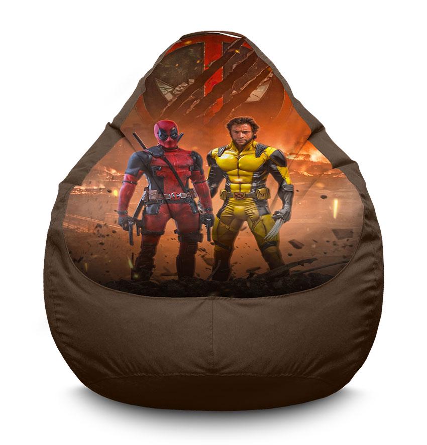 Кресло-мешок iPuff Deadpool and Wolverine Characters Film оксфорд XL 80x110 см Коричневый (113939)