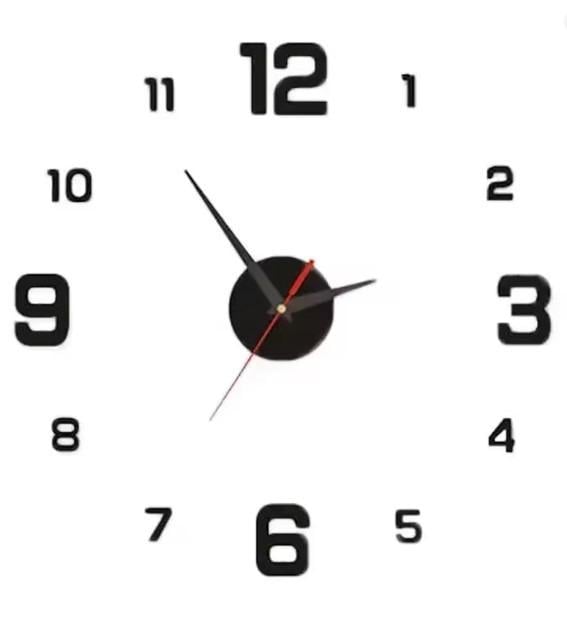 Часы настенные бескаркасные 40х40 см Черный (MA630)