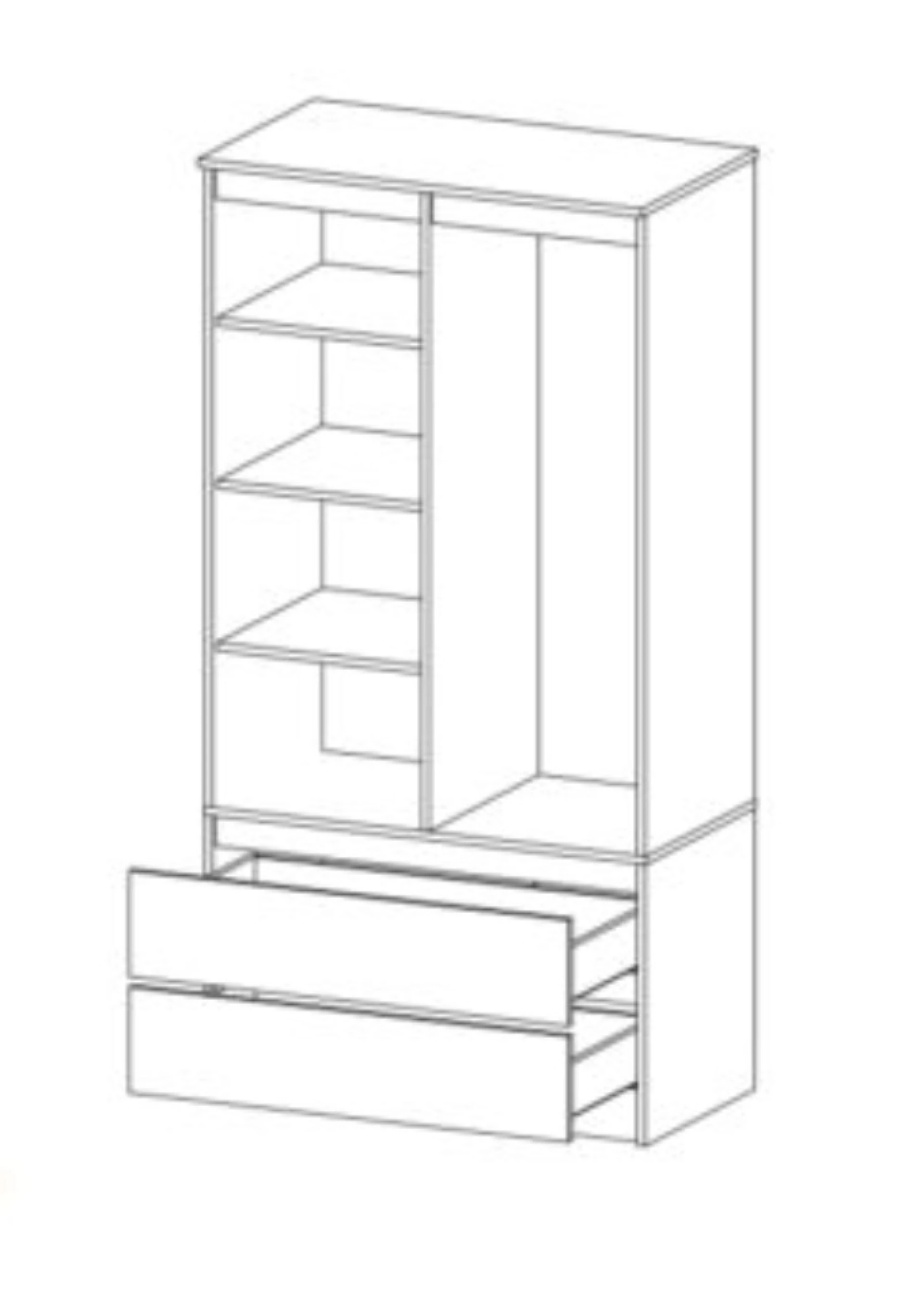 Шафа для речей Mebel Service Бруклін 90,5х50,5х179,6 см Білий (28351793) - фото 2 Шафа для речей Mebel Service Бруклін 90,5х50,5х179,6 см Білий (28351793) - фото 2