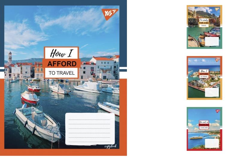 Зошити учнівські у клітинку YES Travel 60 арк. 10 шт. в уп. (MTT-148874)