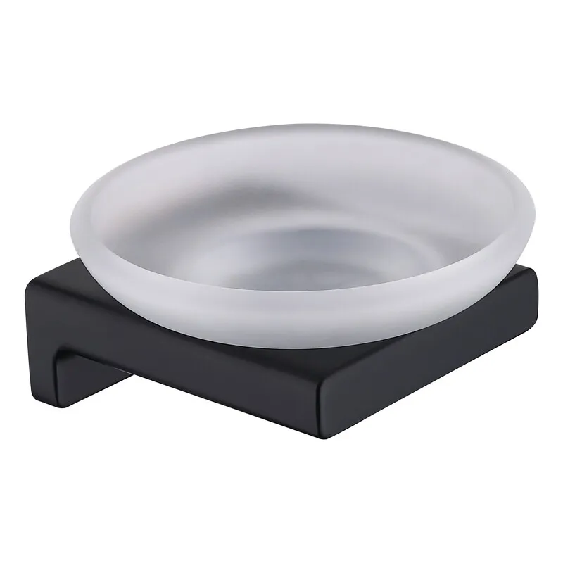 Мыльница настенная KOER AS-0102-05 стекло Черный (KR6158)