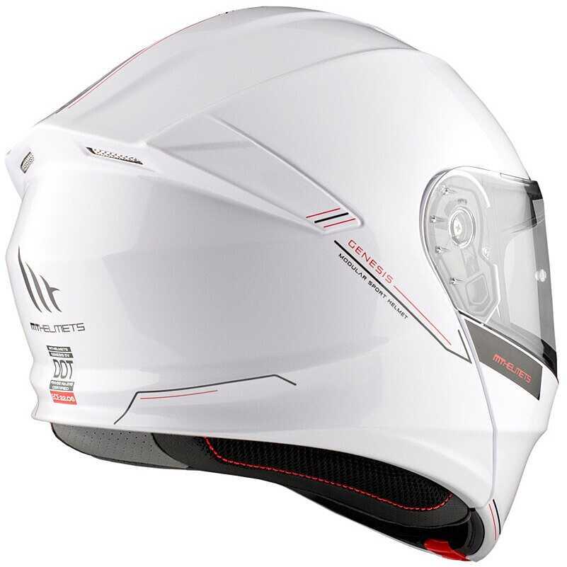 Мотошлем MT HELMETS Genesis SV A0 M Gloss White (29176) - фото 5