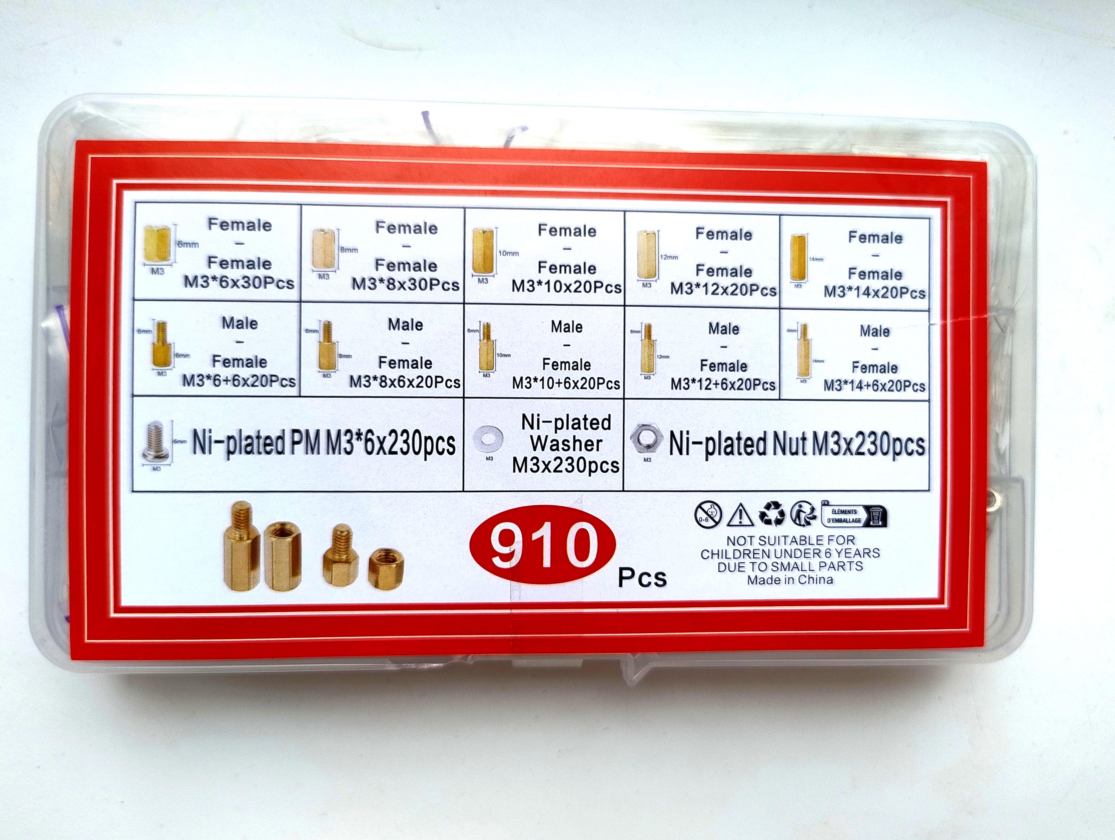Набор дистанционных стоек М3 910 элем. (3829)