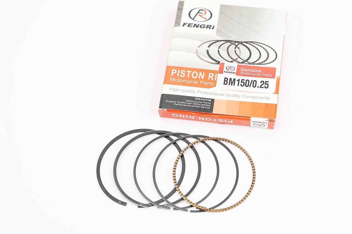 Кольца поршневые 150cc 56 мм +0,25 ремонтный размер 56,25 мм к мотоциклу BAJAJ BOXER BM BMX 150cc (998477)