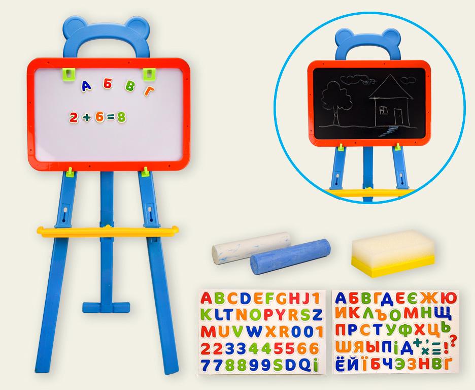 Мольберт двусторонний 0703 мел буквы цифры