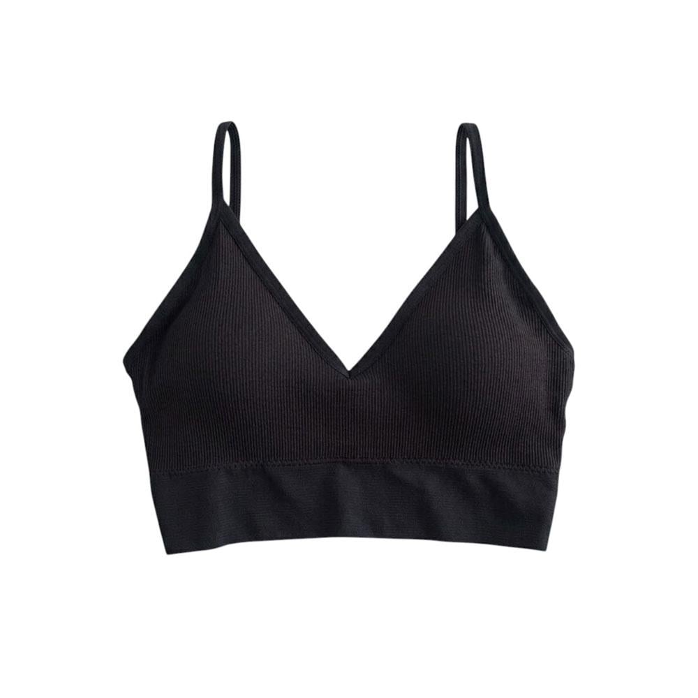 Топ женский на бретелях в рубчик One size Черный (TA0205_2)