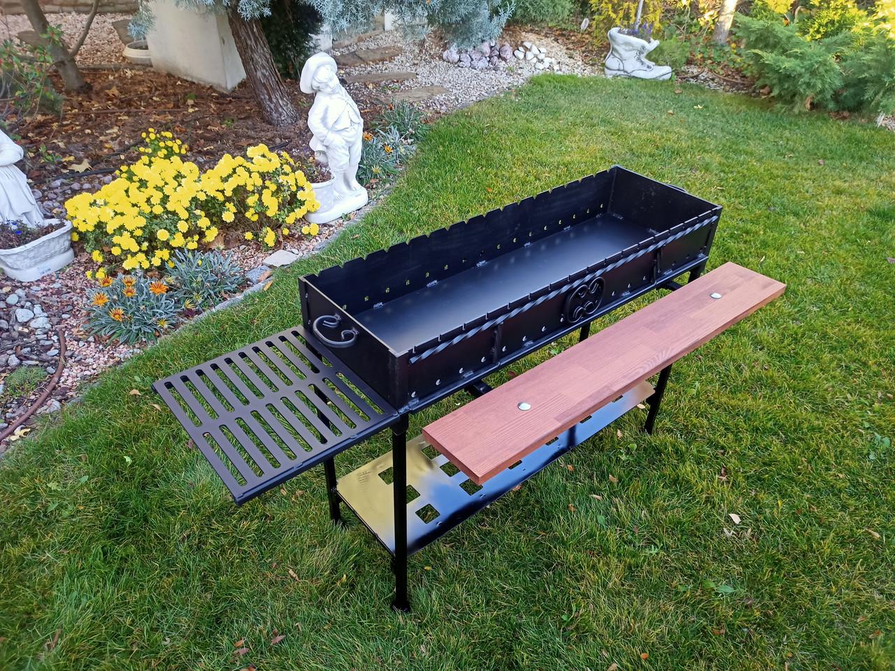 Мангал з решіткою на 20 шампурів зі сталі 4 мм (2341952297) - фото 3 Мангал з решіткою на 20 шампурів зі сталі 4 мм (2341952297) - фото 3