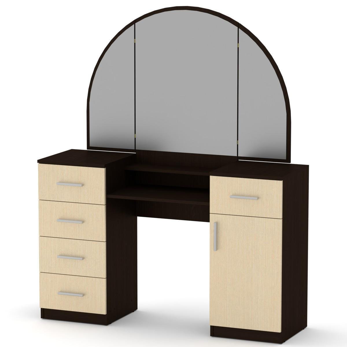 Туалетный столик МеблиКо Трюмо-5 140х42х170 см Венге (k-2505-3) - фото 1