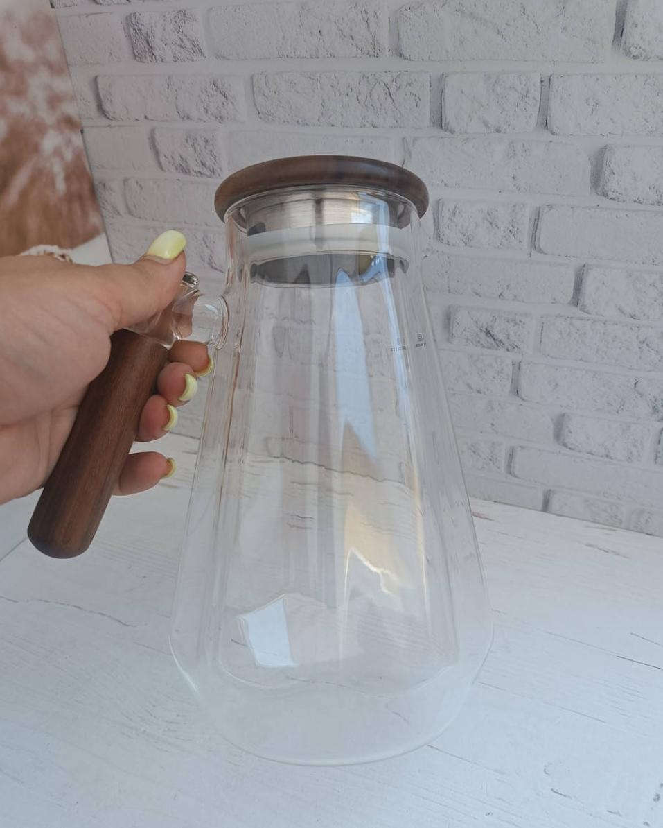 Кувшин Edenberg EB-19574 стеклянный с деревянной ручкой и крышкой 1,8 л (21300753) - фото 3 Кувшин Edenberg EB-19574 стеклянный с деревянной ручкой и крышкой 1,8 л (21300753) - фото 3