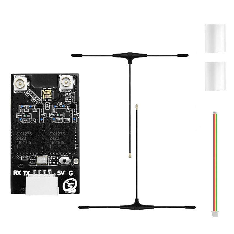 Приемник управления ELRS 915/868MHz SEQURE Dual RX True Diversity+T-антенны для FPV дронов 2x120 мм (00-00028801)