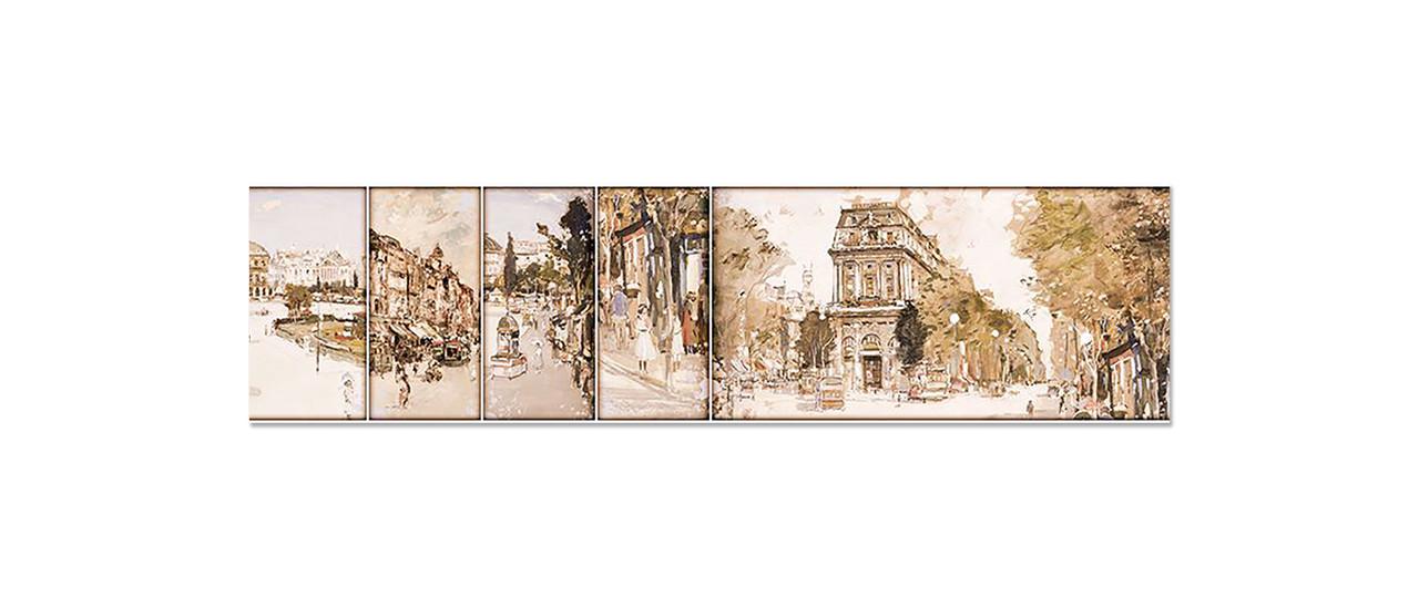 Кухонный фартук Акварельный ретро Париж 65х250 см Бежевый Кухонный фартук Акварельный ретро Париж 65х250 см Бежевый