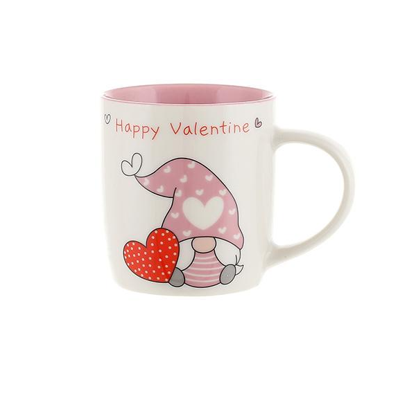 Фарфоровая чашка С Днем Святого Валентина 350 мл Розовая