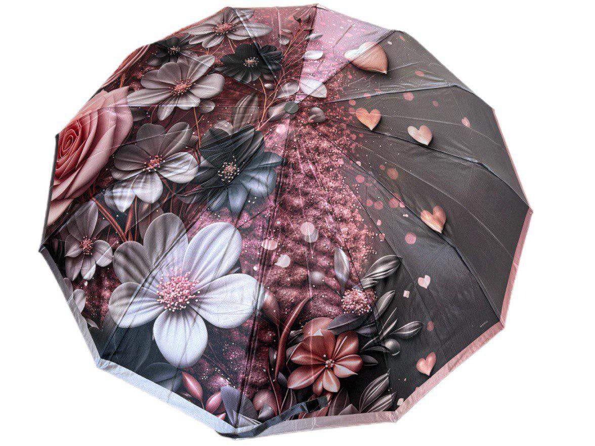 Зонтик женский автомат Mario Цветочный принт антиветер 12 спиц (456/5)