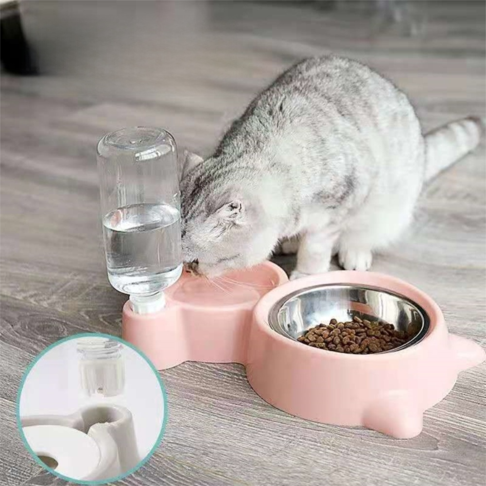 Кормушка и поилка автоматическая для кошек и собак с металлической миской Серый - фото 6 Кормушка и поилка автоматическая для кошек и собак с металлической миской Серый - фото 6